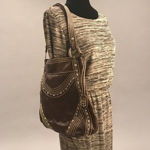 Dark brown shoulder purse